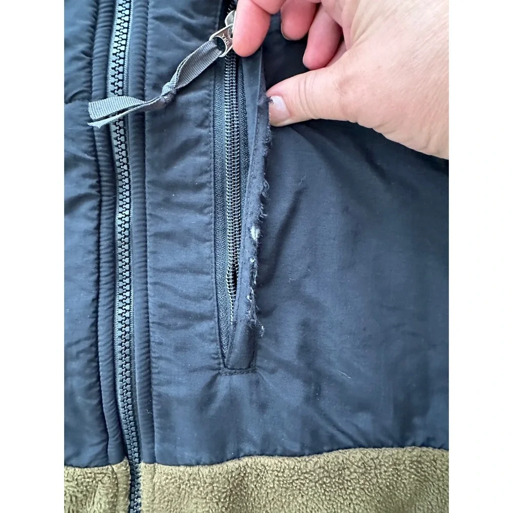 Vintage The North Face Denali Fleece Jacket Mens XXL Olive Green Black Full Zip